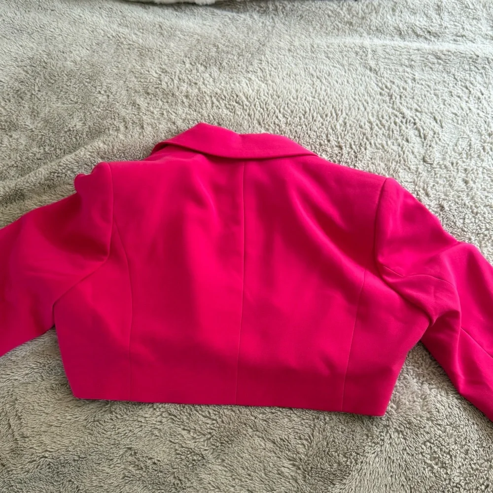 Sergio Hudson × Target Fuschia Pink Cropped Boxy Blazer Jacket Formal Party - Picture 7 of 10